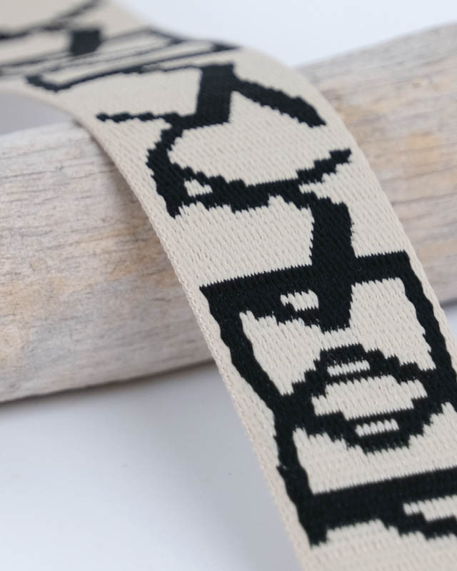 Sangle Jacquard Dmotivé 38MM Ecru Noir - Maison Klem